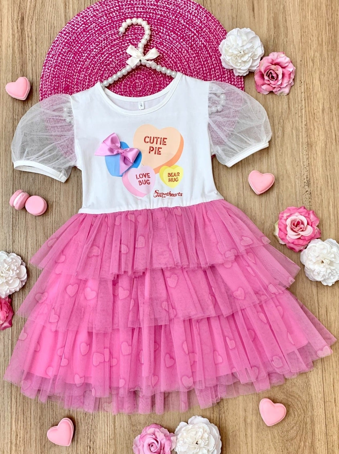 Sweethearts x Mia Belle Girls Cutie Pie Tiered Tutu Dress