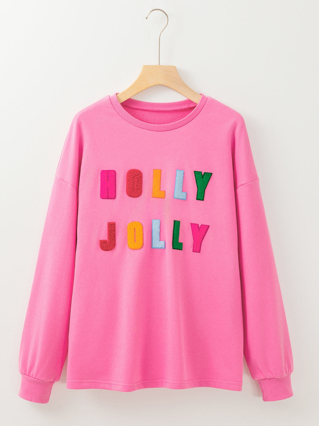 Womens Holly Jolly Graphic Long Sleeve Sweatshirt