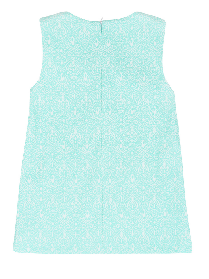 Kids Couture x Mia Belle Girls Big Bow Mint Jacquard Dress