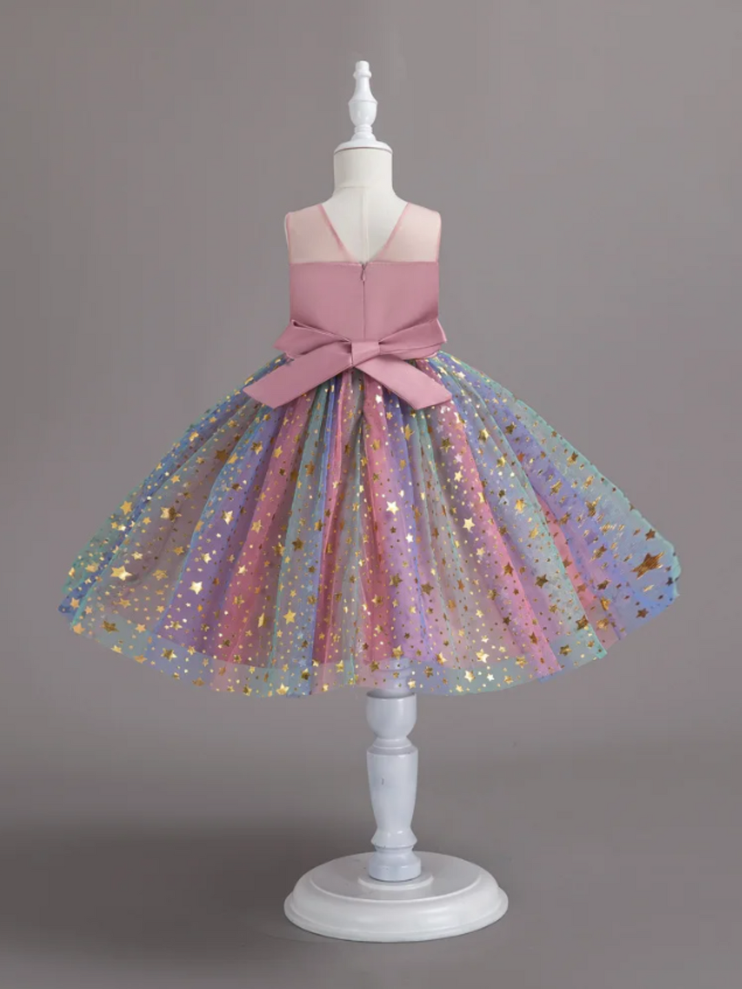 Mia Belle Girls Star Sequin Tulle Dress | Girls Spring Formal Dresses