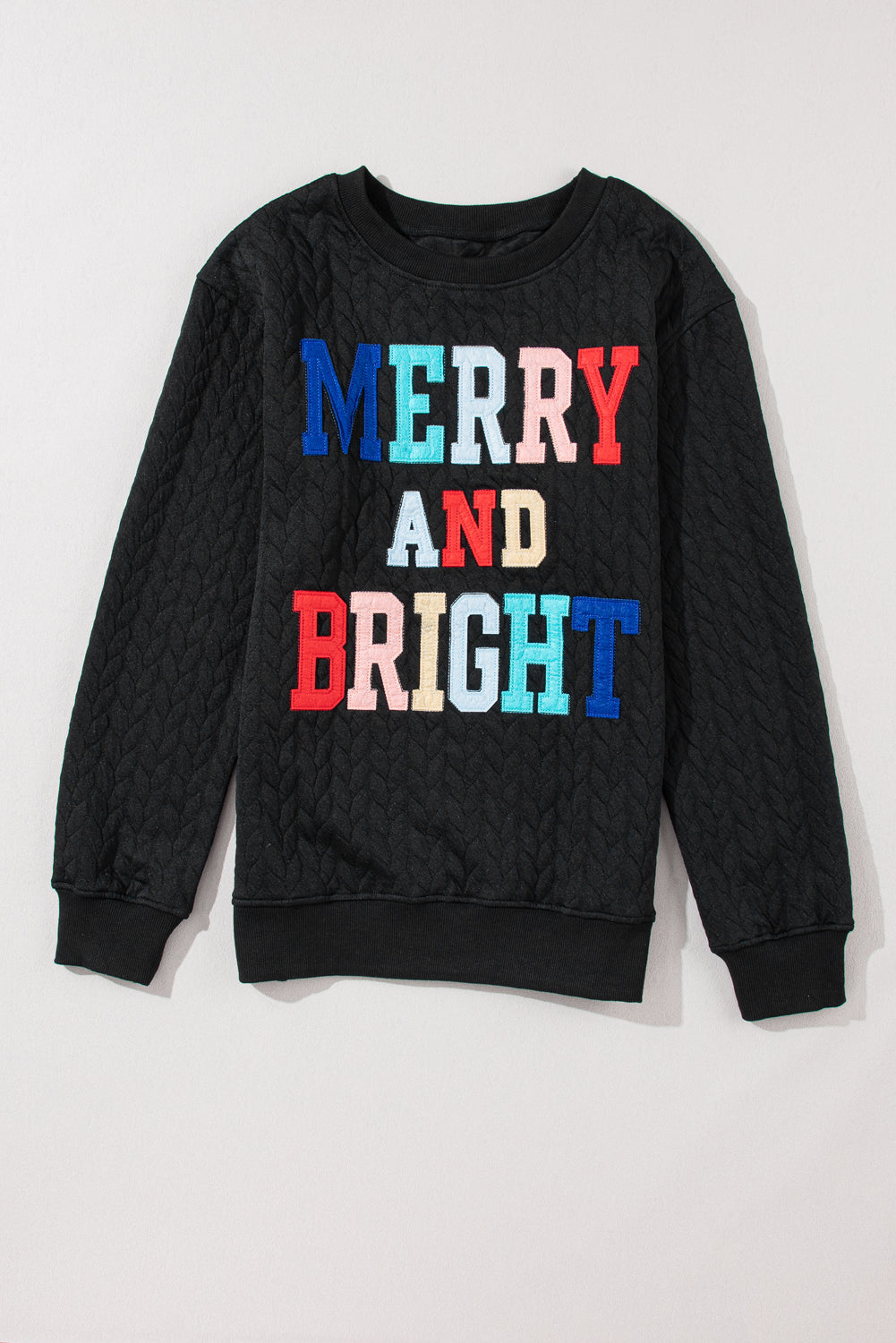 Womens Merry And Bright Cable Knit Pullover Sweatshirt