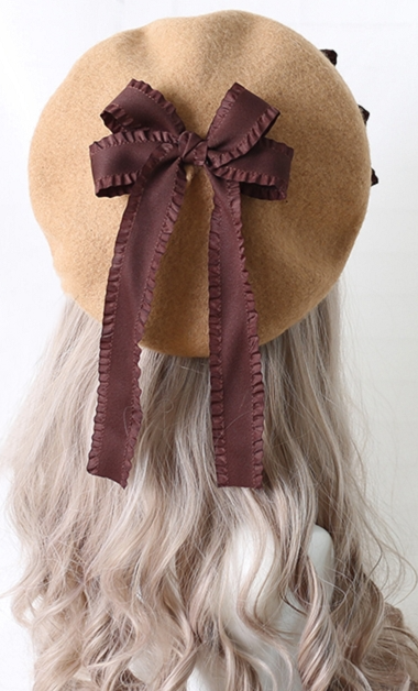 Girls Parisian Double Bow Beret