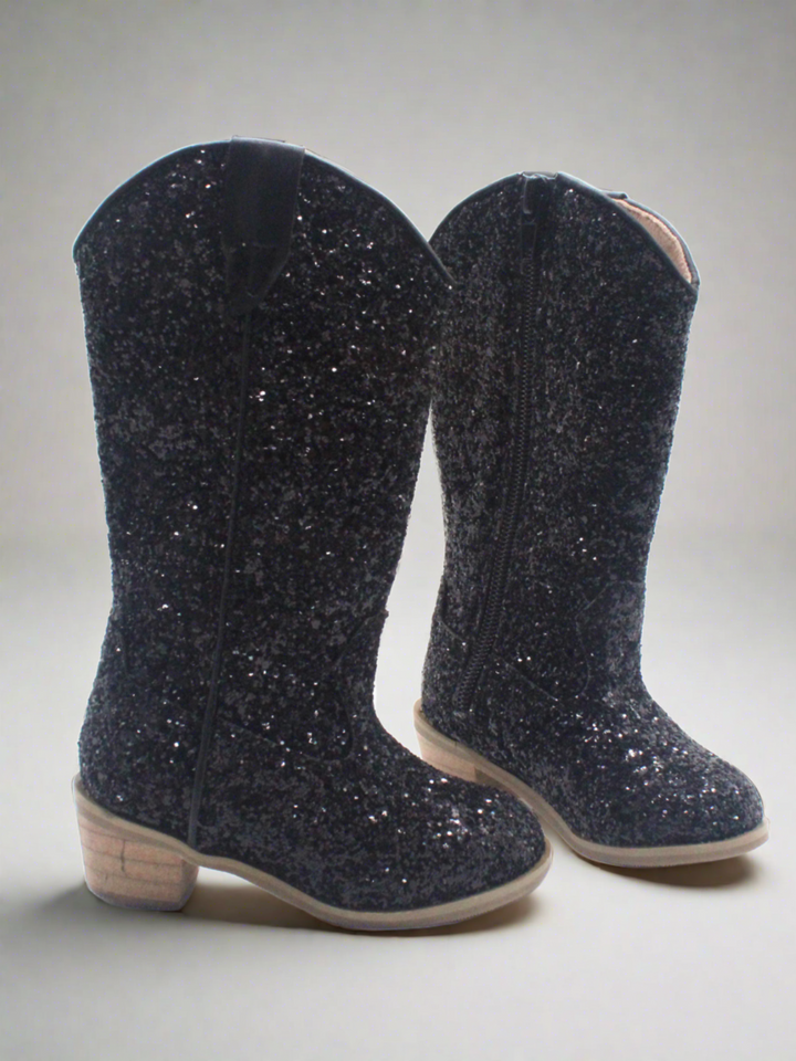 Kids Shoes By Liv & Mia | Girls Glittery Knee High Cowboy Boots 