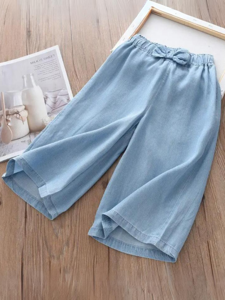 Mia Belle Girls Wide Leg Chambray Pants | Girls Spring Outfits