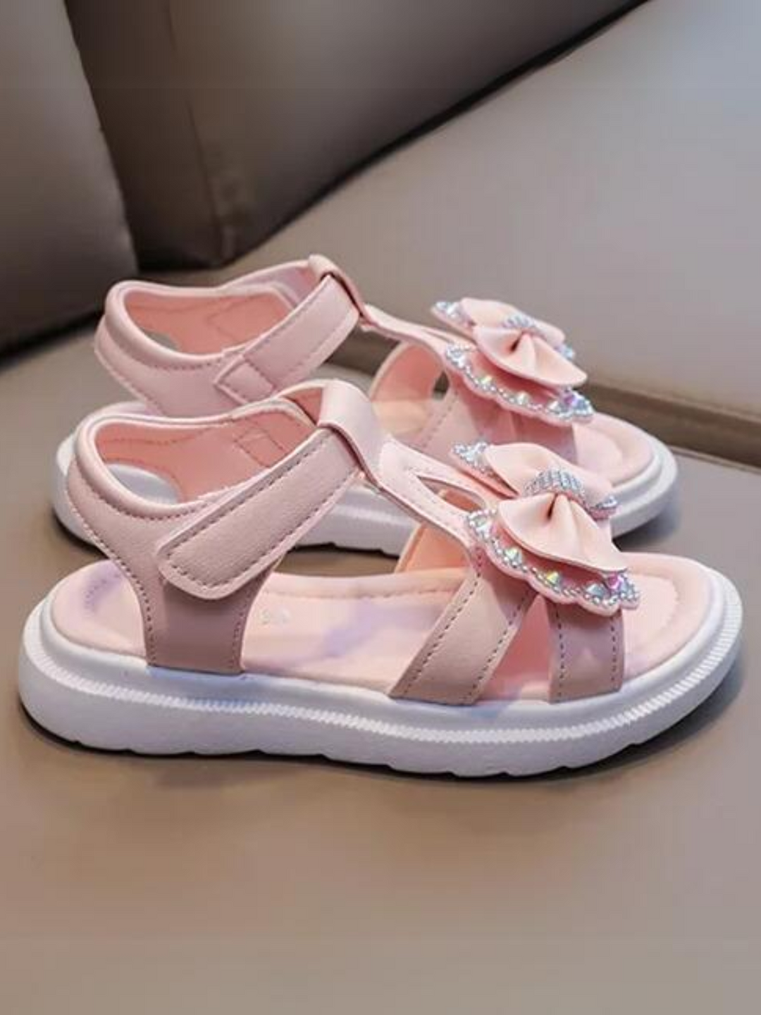 Mia Belle Girls Bow T-Strap Sandals | Shoes By Liv And Mia