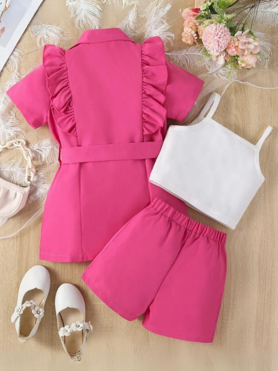 Blazer Crop Top And Shorts Set | Summer Outfits | Mia Belle Girls