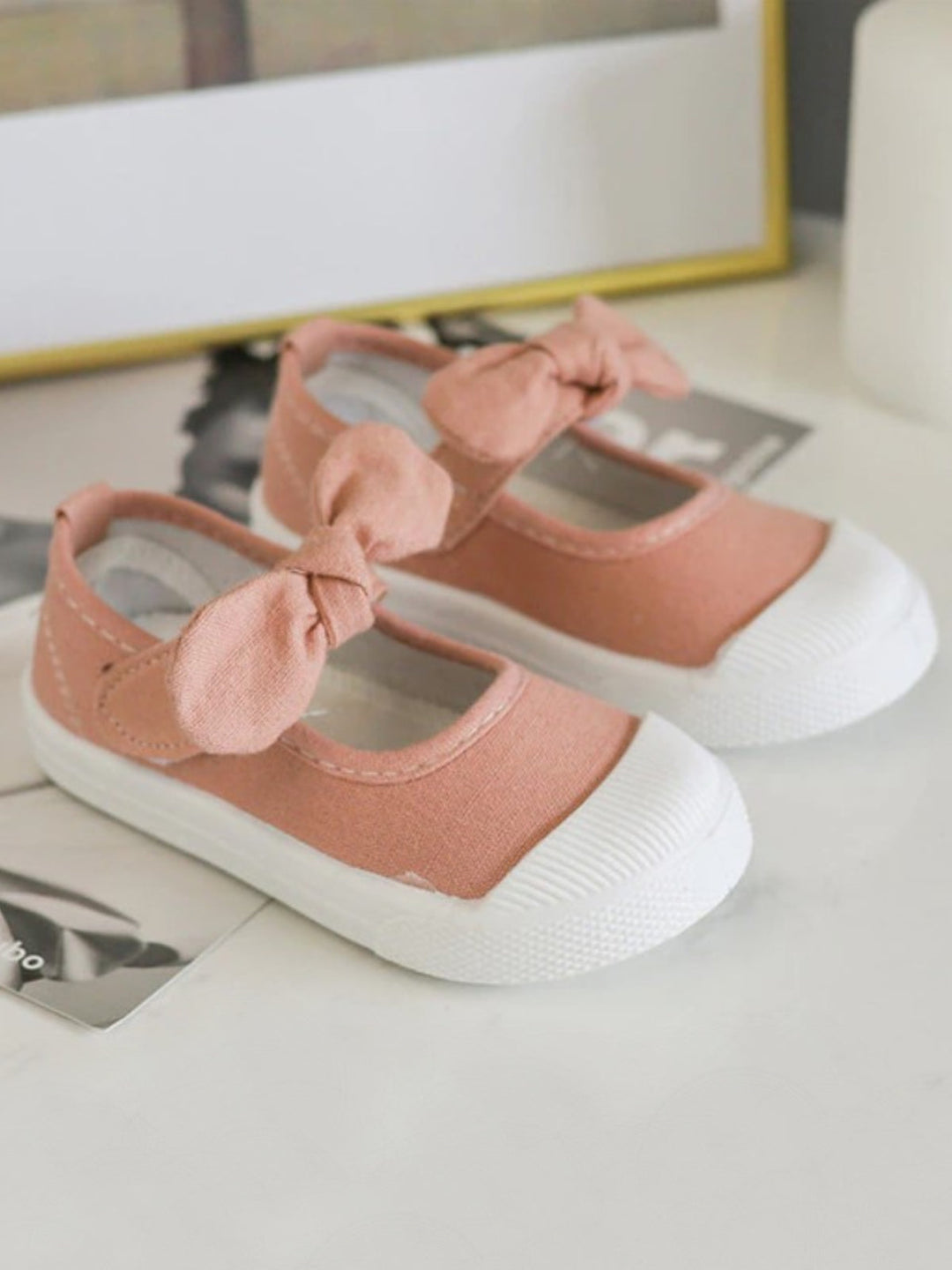 Mia Belle Girls Plain Canvas Bowknot Sneakers | Back To School Shoes