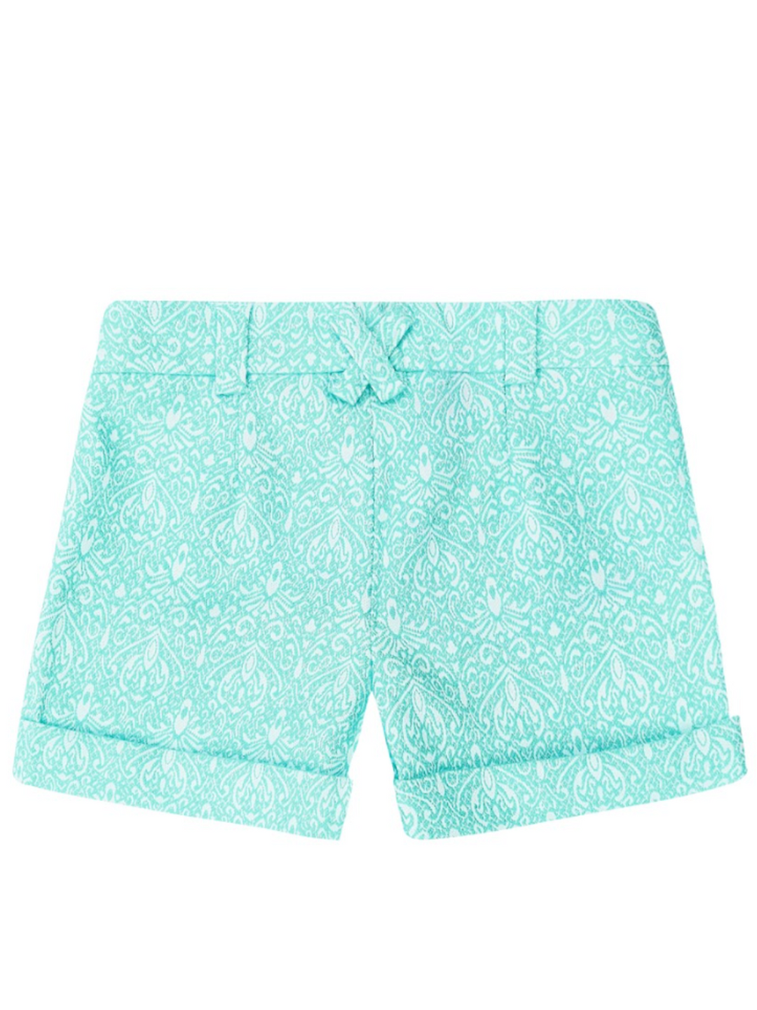 Kids Couture x Mia Belle Girls Mint Jacquard Button Fly Shorts 