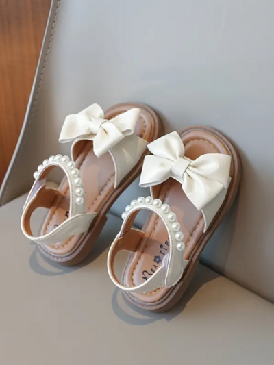 Miss Elegance Pearl Bow Sandals By Liv and Mia