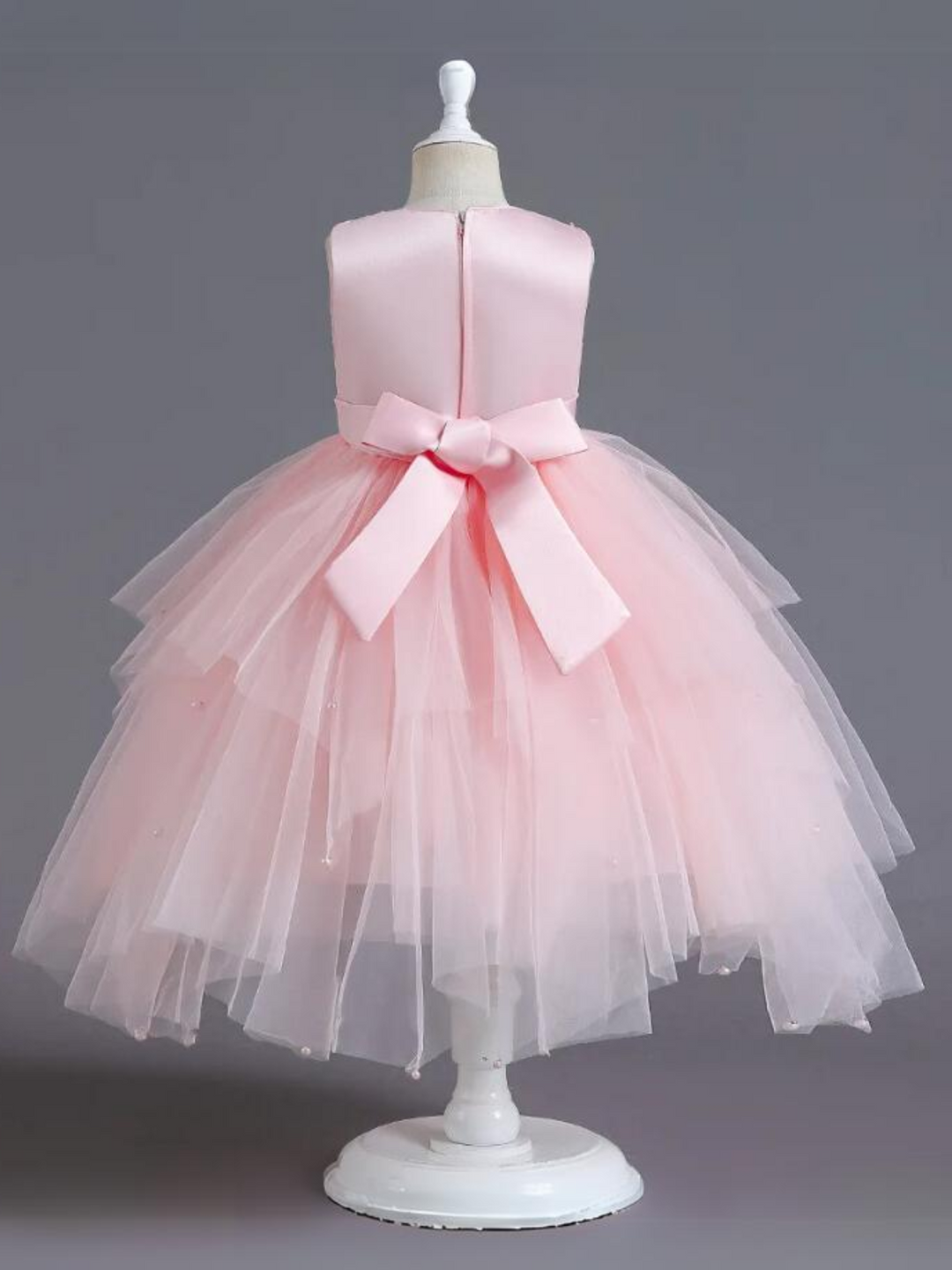 Mia Belle Girls Pastel Pink Tutu Gown | Girls Spring Formal Dresses