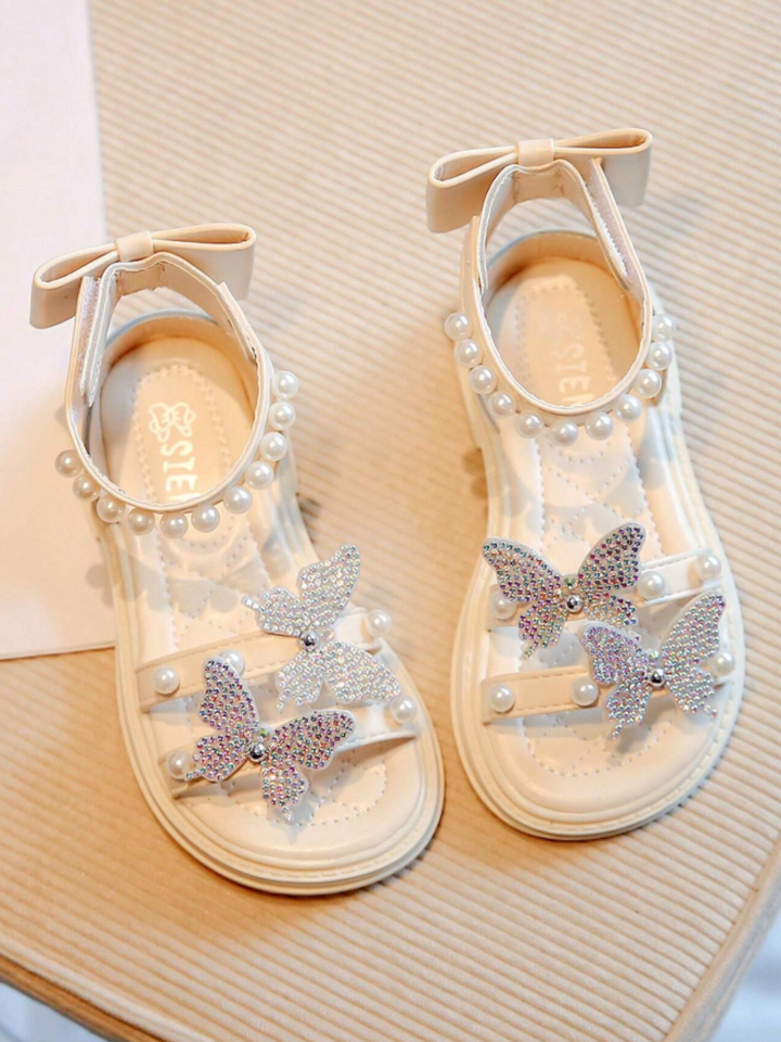 Girls Pearl Butterfly Sandals by Liv and Mia