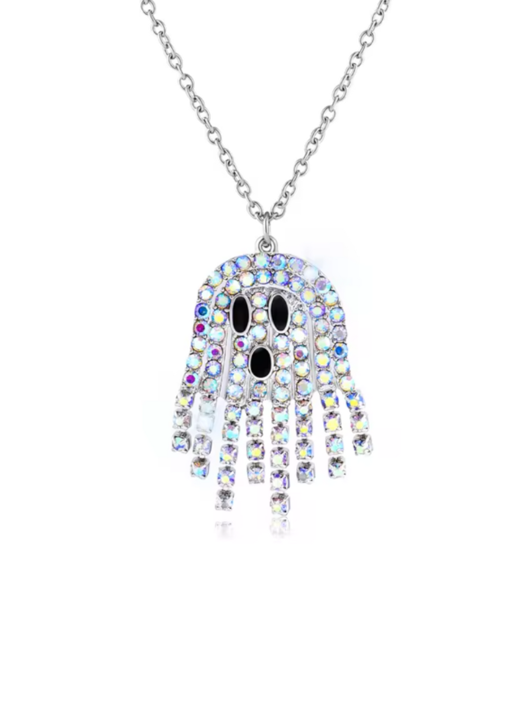 Halloween Ghost Shining Crystal Necklace