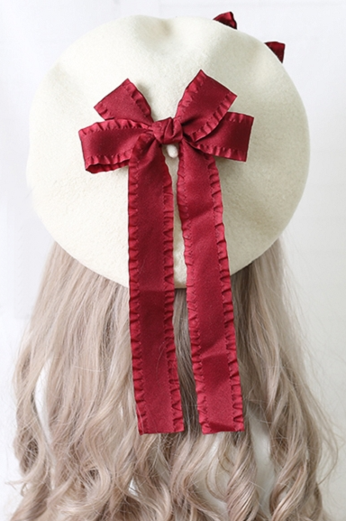 Girls Parisian Double Bow Beret