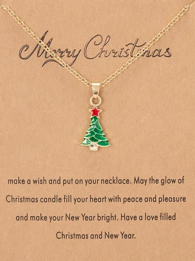 Kids Winter Fashion Accessories | Christmas Cheer Pendant Necklace