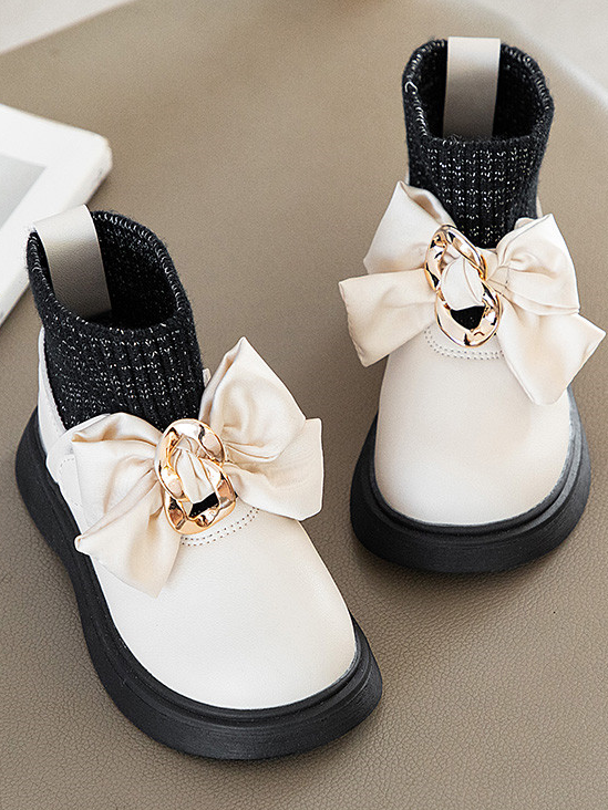 Shoes By Liv & Mia | Girls Satin Bow Sock Loafers | Boutique Shoes 