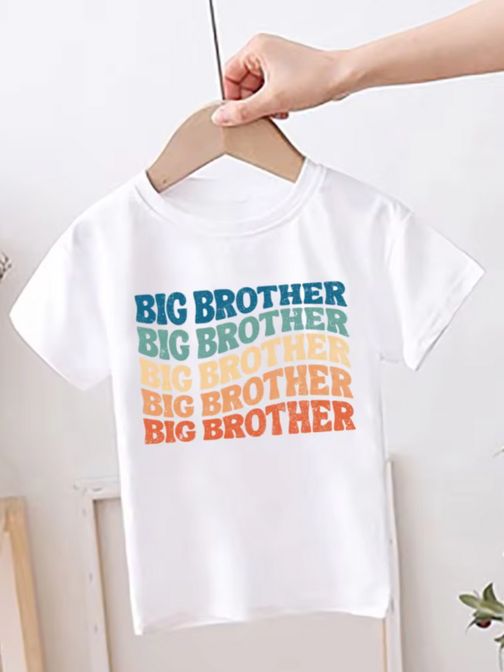 Big Brother and Little Sister Print Matching Sibling T-Shirts