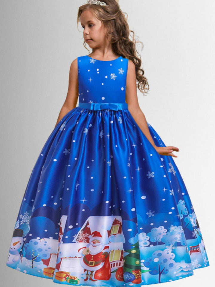 Formal Winter Dresses | Girls Christmas Print Special Occasion Gown