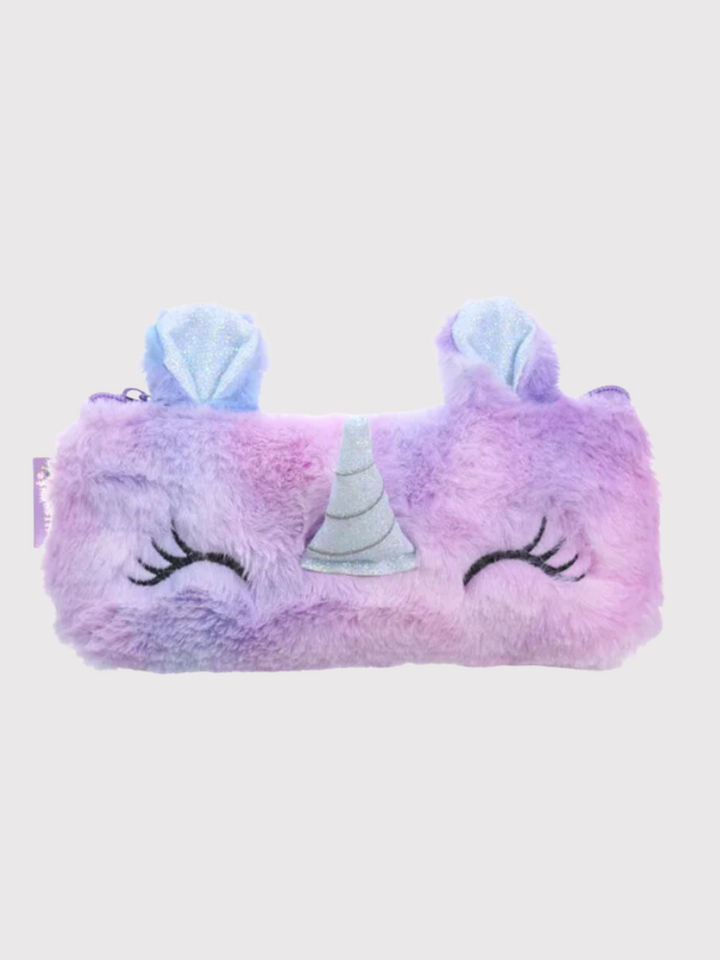 Girls Adorable Unicorn Plush Pencil Case - Soft and Colorful Stationery Organizer