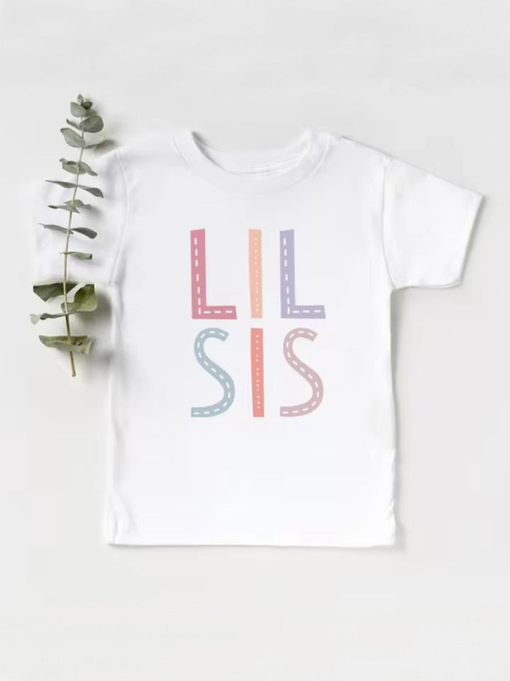 Little Sister Matching Cotton Short Sleeve Sibling Shirts