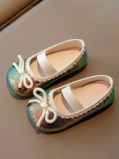 Girls Sparkle Bow Ballet Flats by Liv and Mia