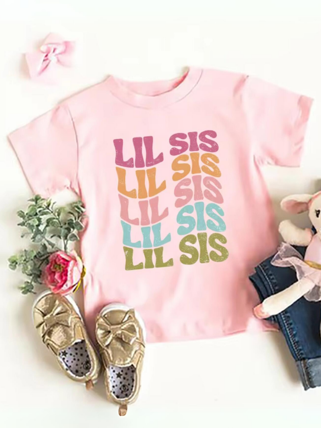 Big Brother and Little Sister Print Matching Sibling T-Shirts