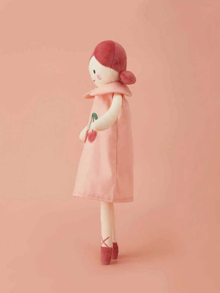 Cute Soft Plush Doll with Cherry Dress