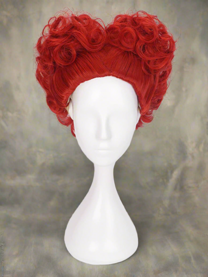 Red Queen of Hearts Short Curls Up-Do Wig