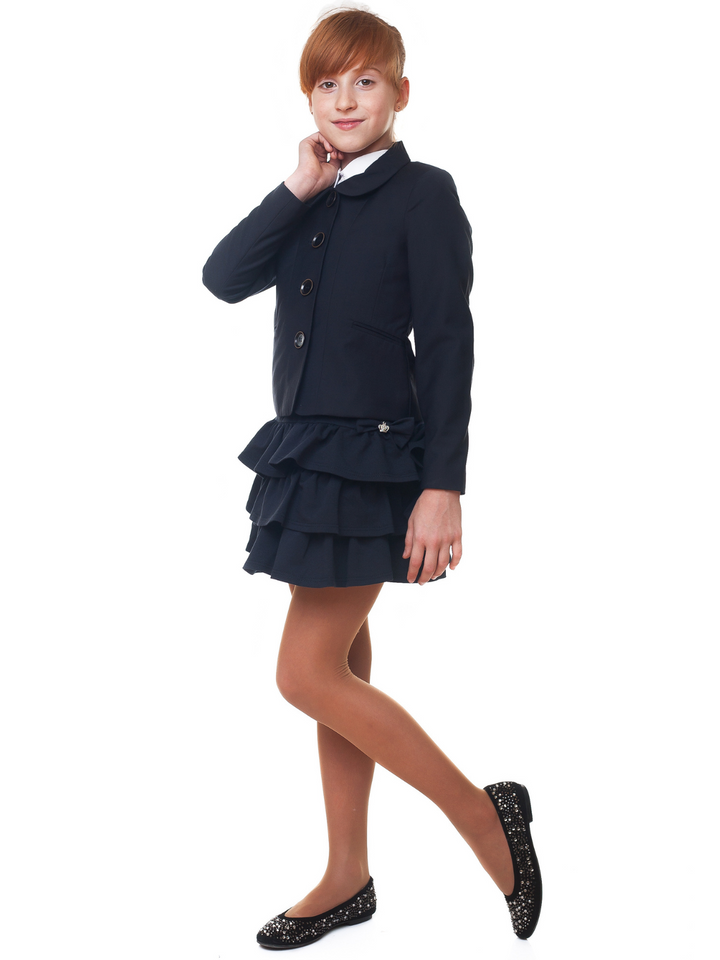 Refined Peter Pan Collar Navy Blazer by Kids Couture