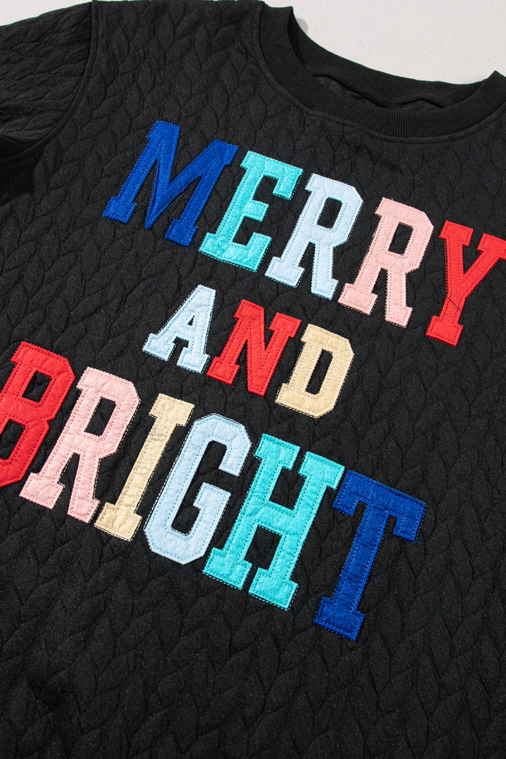 Womens Merry And Bright Cable Knit Pullover Sweatshirt