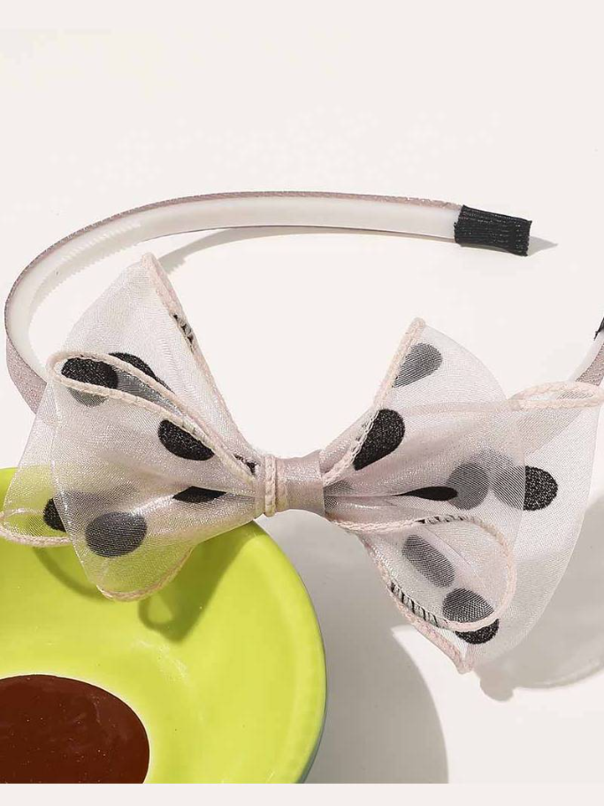 Girls Polka Organza Bow Headband