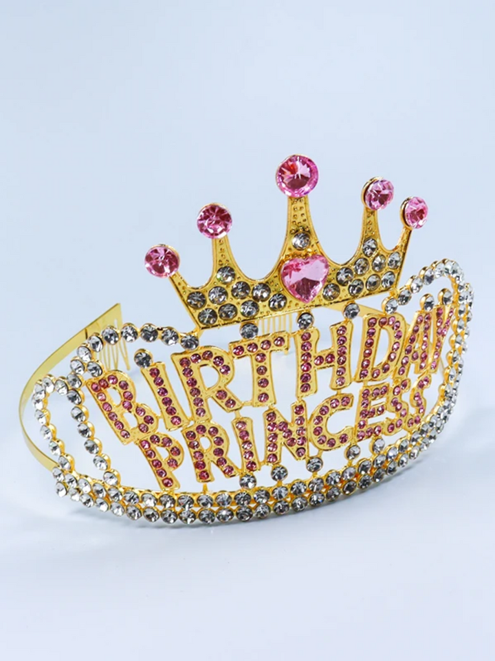 Birthday Princess Rhinestone Crystal Tiara - Sparkling Crown for Special Celebrations