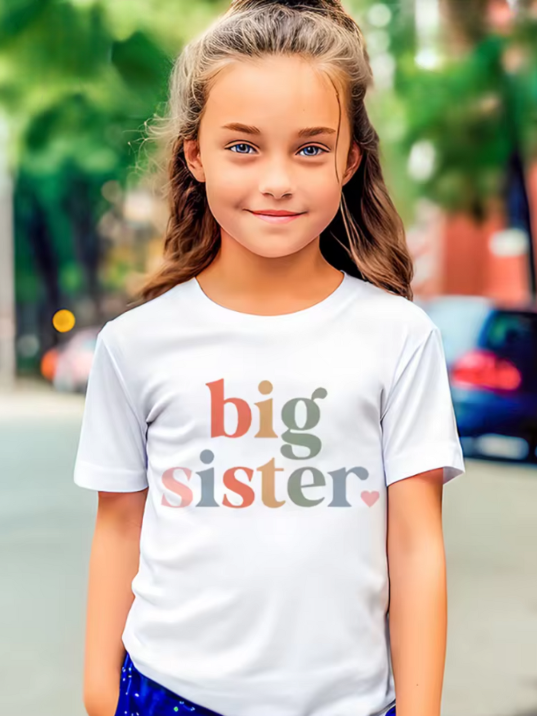 Girl's Casual Short Sleeve 'Big Sister' T-Shirt