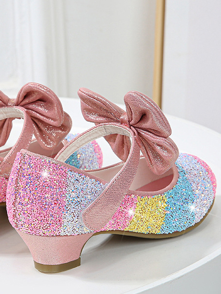 Girls Glitter Bowed Princess Shoes By Liv and Mia