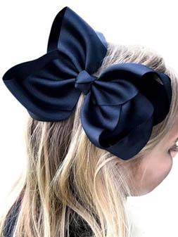 Girls Navy 7.5 Inch Hair Bow