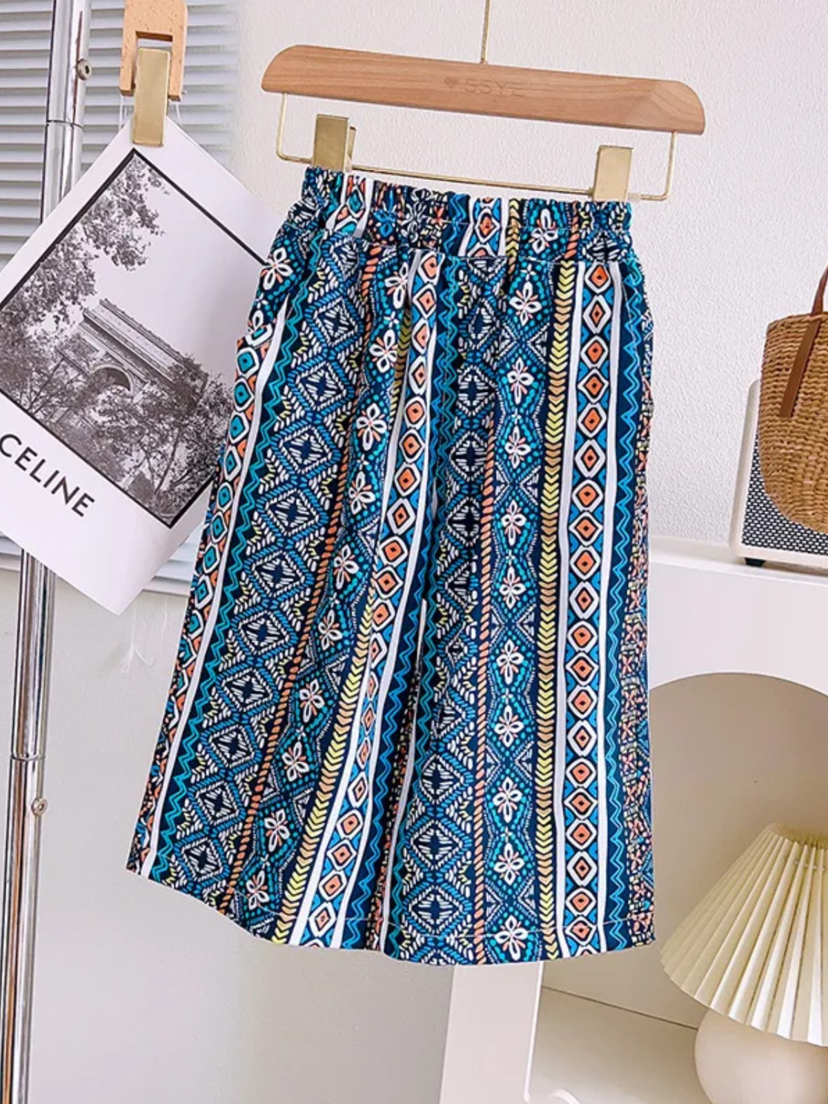 Mia Belle Girls Boho Print Wide Leg Pants Set | Girls Summer Outfits