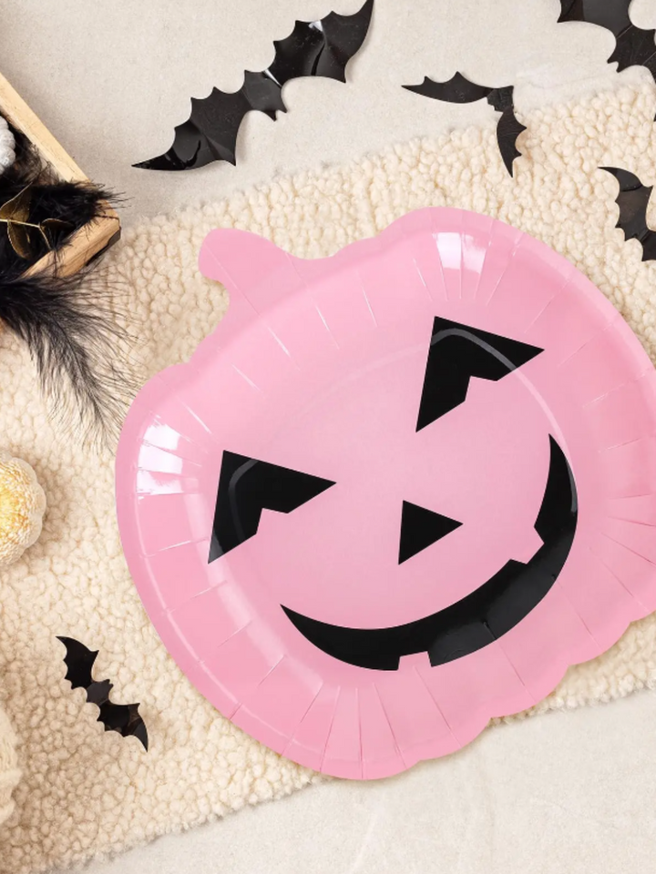 Pink Halloween Pumpkin 10 Piece Plate Set