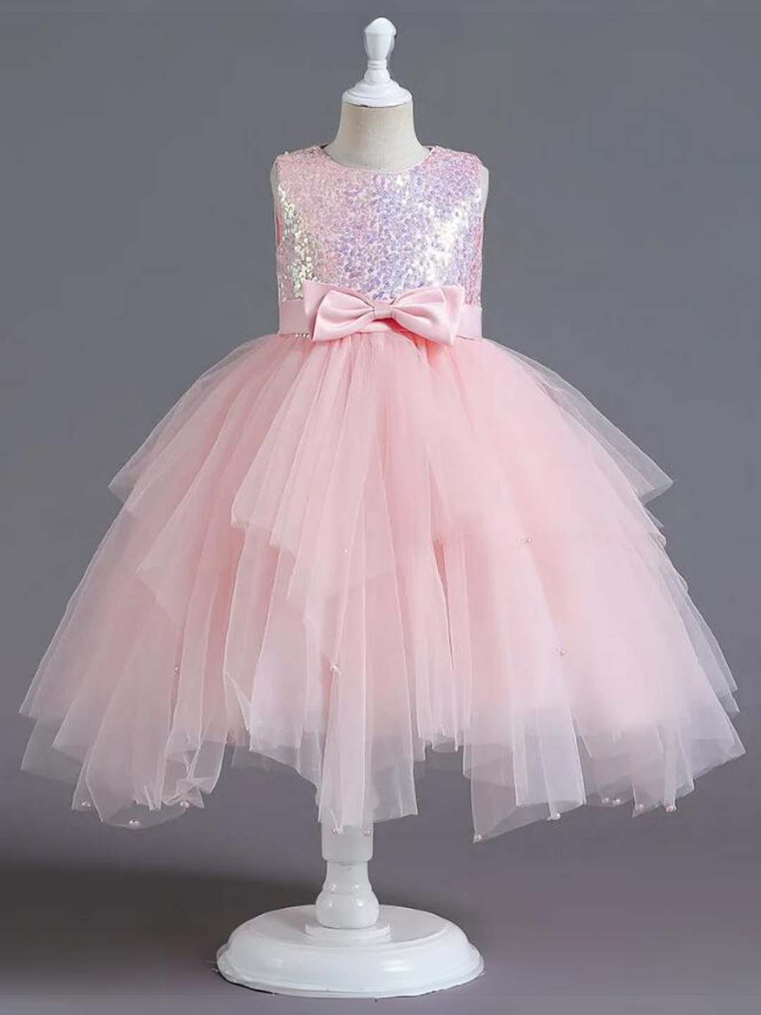 Mia Belle Girls Pastel Pink Tutu Gown | Girls Spring Formal Dresses