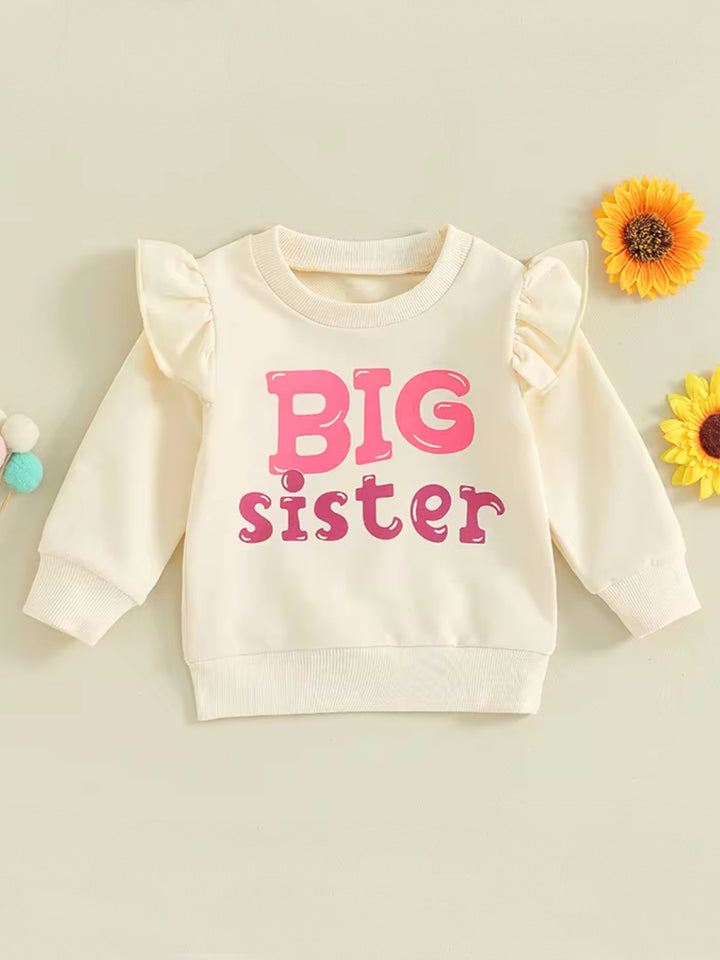 Big Sister Matching Ruffles Long Sleeve Sweatshirt