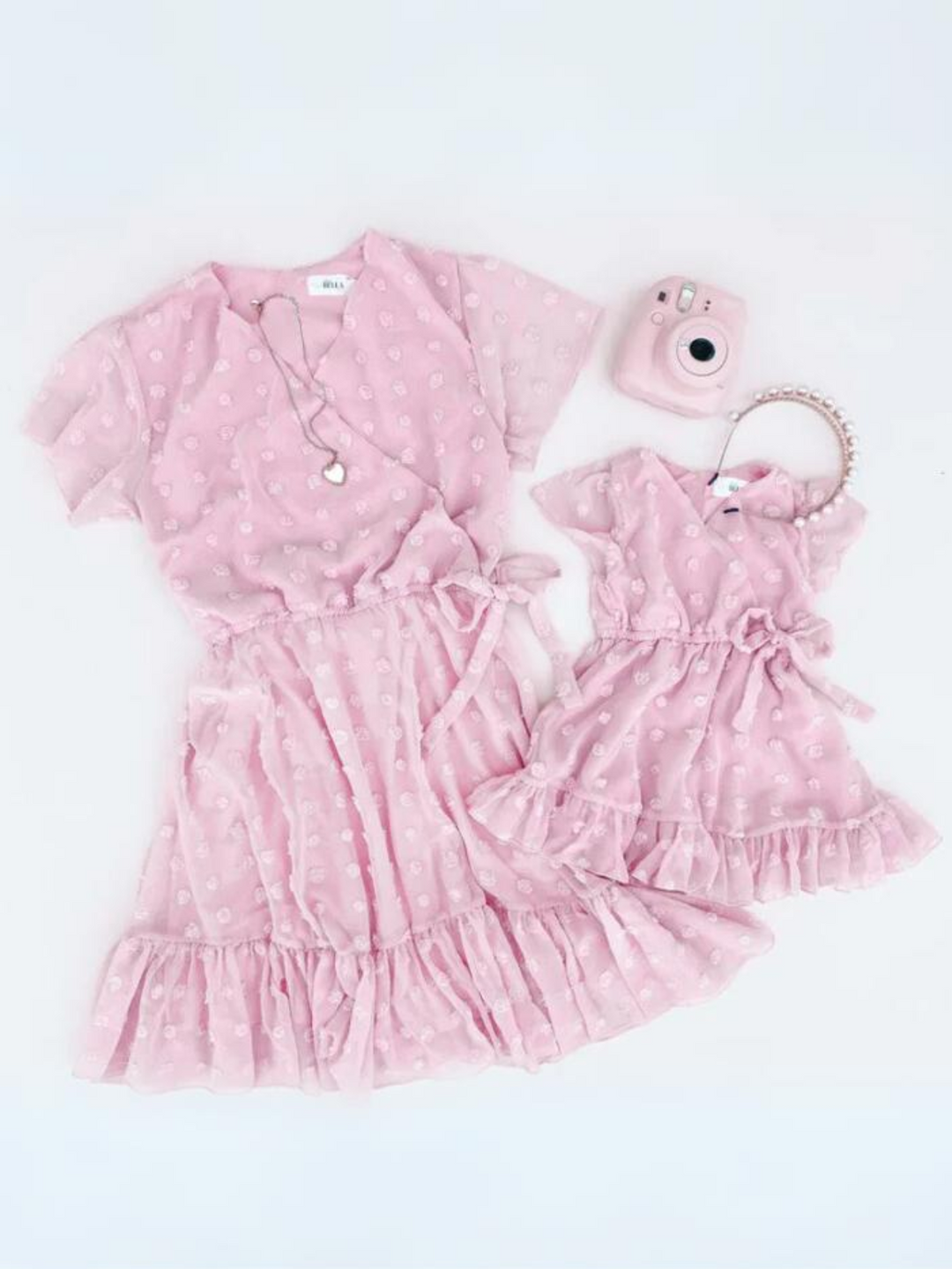 Mia Belle Girls Pom Pom Bubble Chiffon Dress | Mommy And Me Dresses