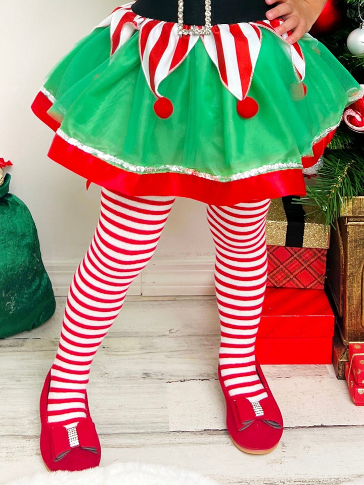 Walk With Holiday Spirit Striped Christmas Tights