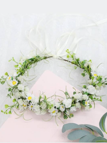 Girls White Midsummer Vibes Flower Halo