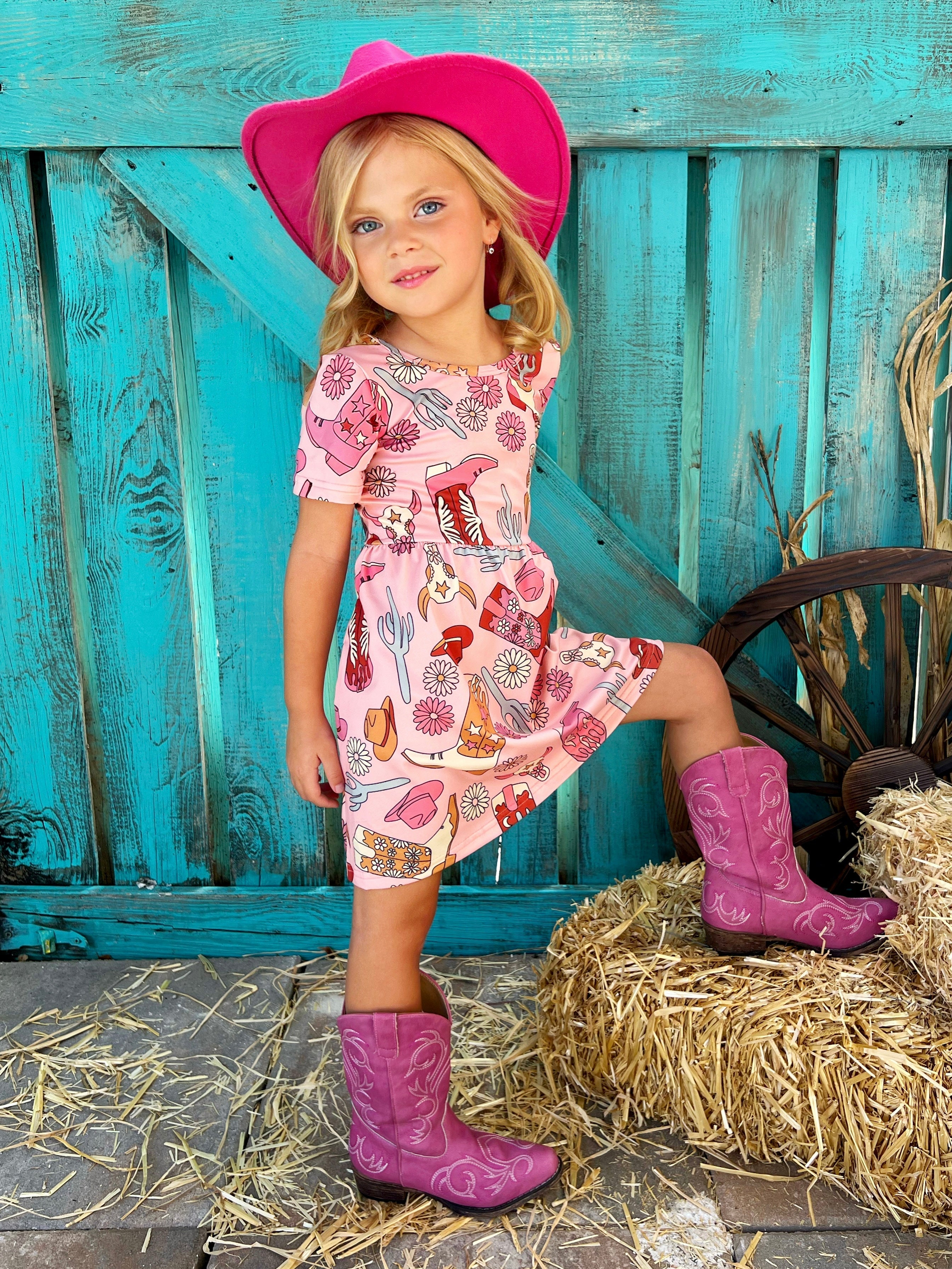 Daisies and Boots Cowgirl Print Dress