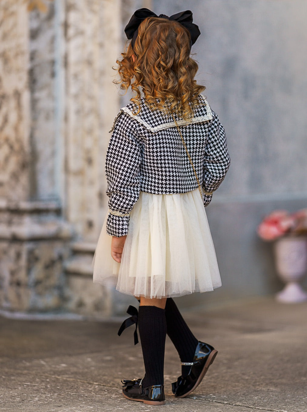 Preppy Chic Sets | Houndstooth Blazer & Dress Set | Mia Belle Girls