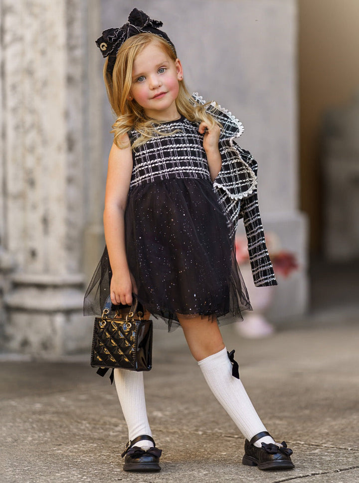 Little VIP Tweed Tutu Dress & Blazer Set