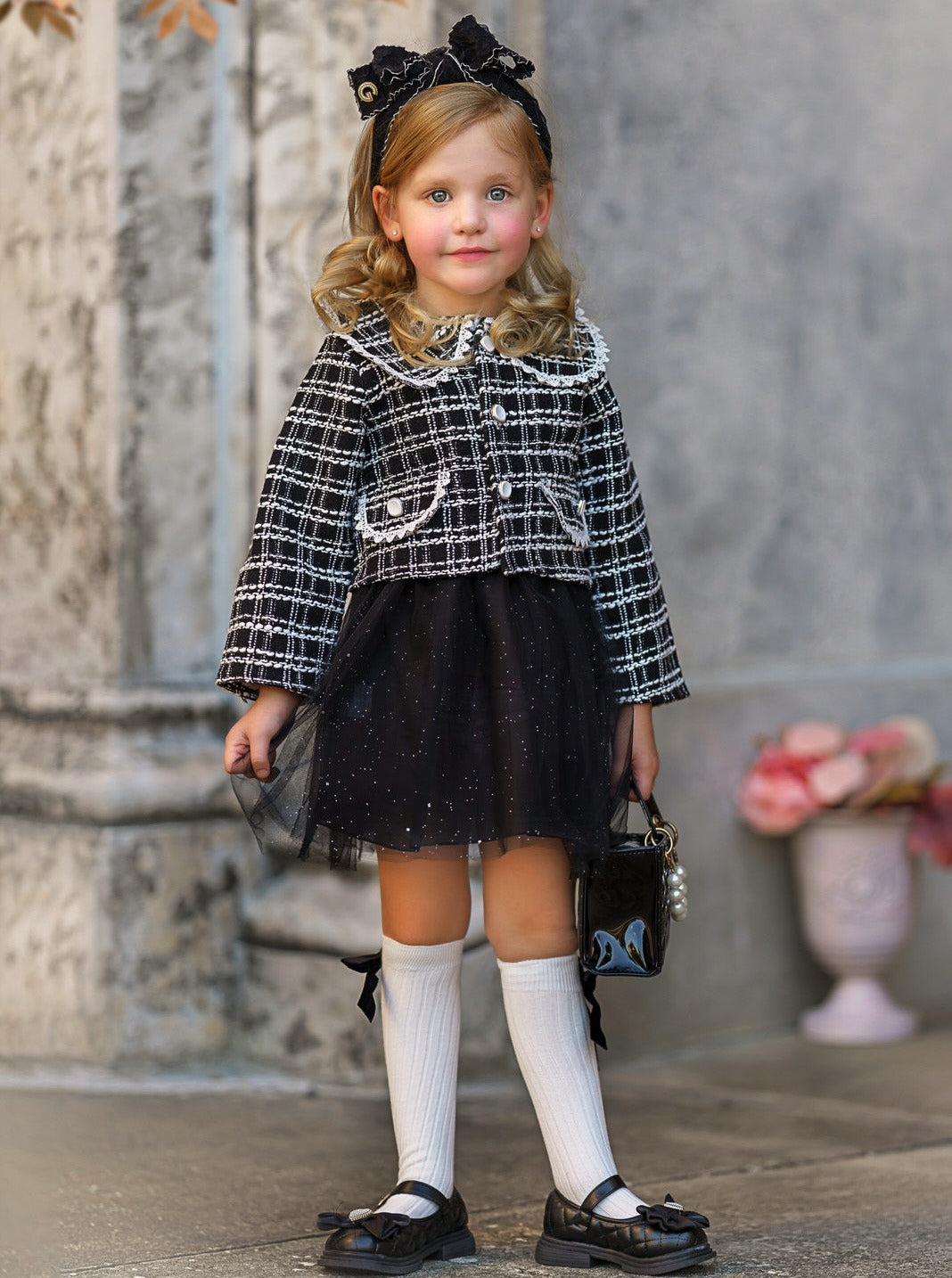 Little VIP Tweed Tutu Dress & Blazer Set