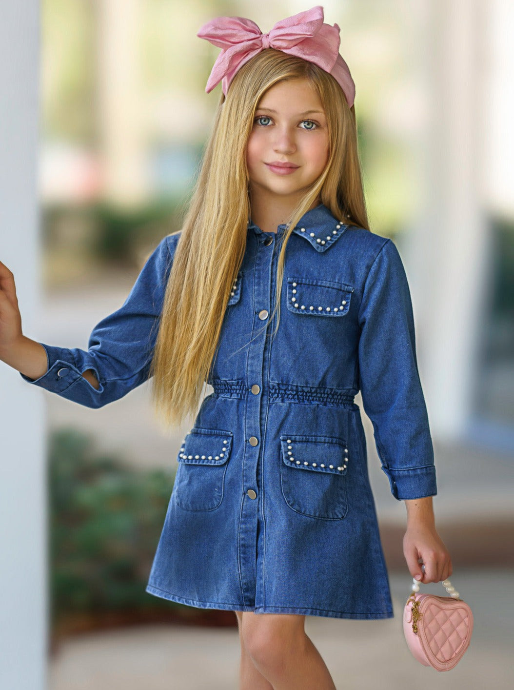 Mia Belle Girls Denim Dress Back To School Outfits For Kids
