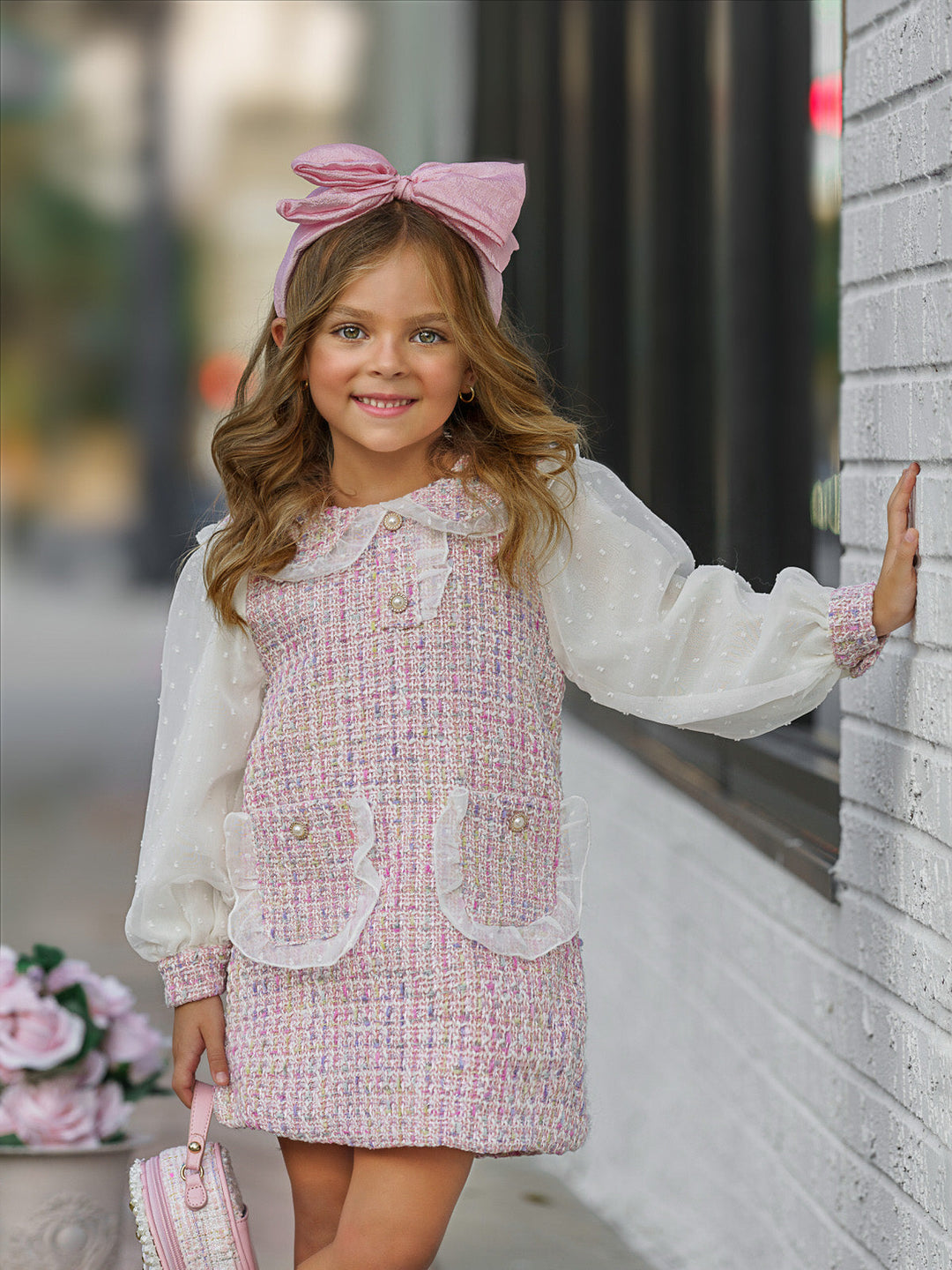 So Delicate Pink Tweed Dress