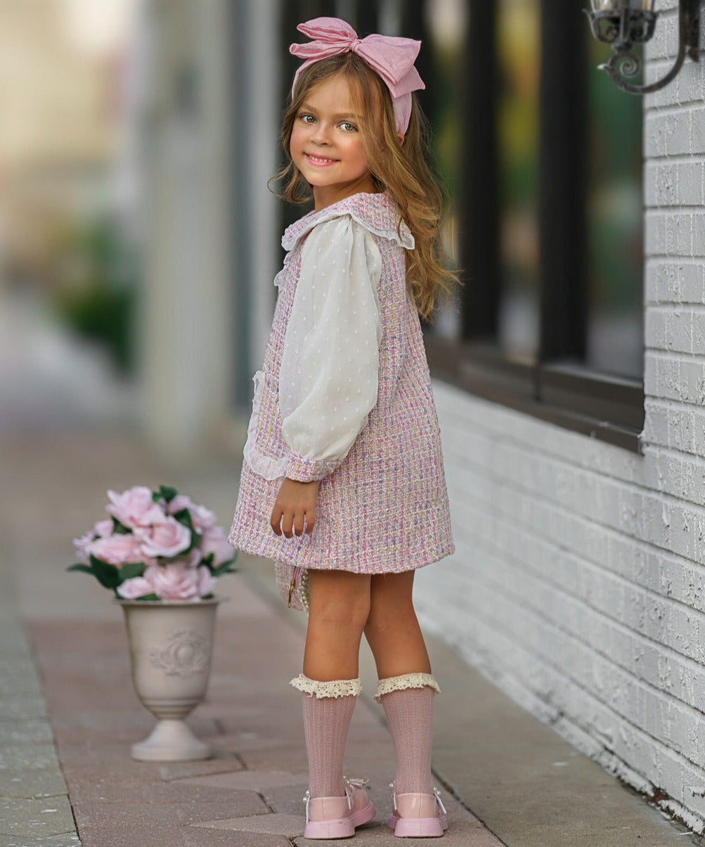 So Delicate Pink Tweed Dress