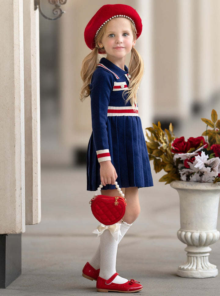 Ready and Preppy Knit Sweater Dress