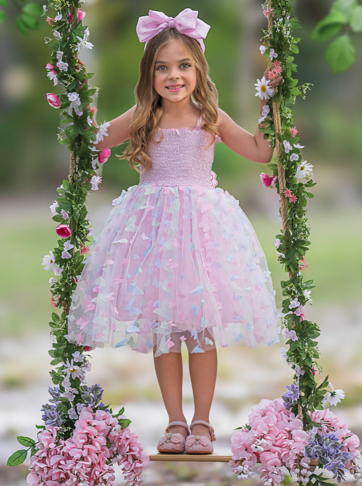 Girls Summer Dresses | Butterfly Wing Smocked Dress | Mia Belle Girls